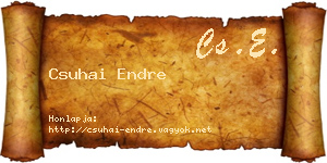 Csuhai Endre névjegykártya