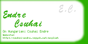 endre csuhai business card